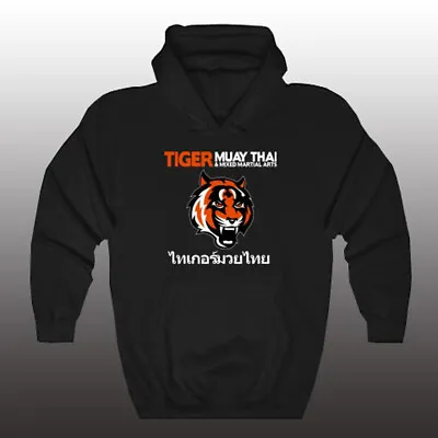 Tiger Muay Thai Sports Logo Men's Black Hoodie Sweatshirt Size S-3XL • $35.89