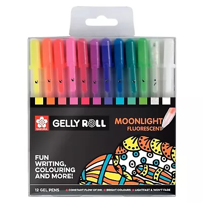 12 X Sakura Gelly Roll Gel Pen MOONLIGHT 3D Effect Set Assorted 12 Colour Set • £13.99