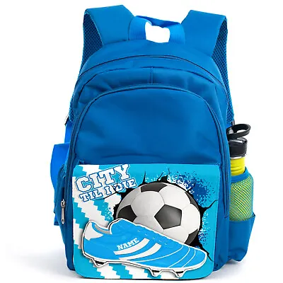 £19.95 • Buy Personalised Manchester Backpack Boys Football School Bag Children Rucksack FB36