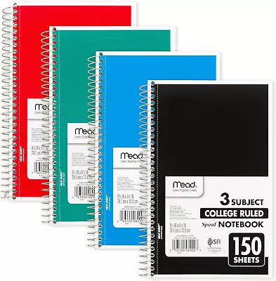 Small Spiral Notebook 3-Subject College Ruled Paper 9-1/2 X 5-1/2 150 S... • $10.20