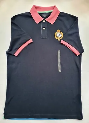 Hackett Polo Shirt Crest Badge Size M Navy/multi • $49.78