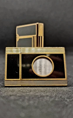 $1084.03 • Buy S.T. DUPONT - SET LIGHTER L2 LAQUE DE CHINE GOLD + Cigar Cutter - Black - RARE !