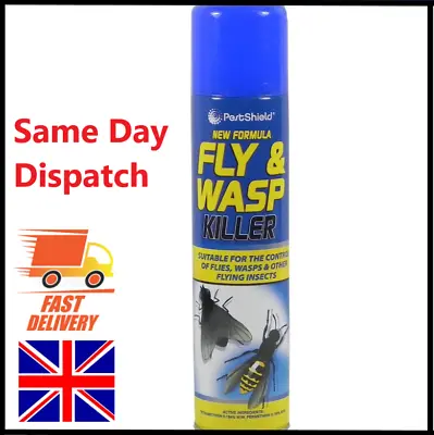 Pestshield Fly And Wasp Killer Spray Mosquitoes Flying Ant Midges Killer 300 UK • £6.49