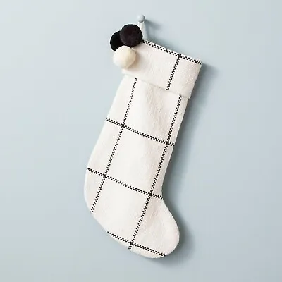 Hearth & Hand With Magnolia Holiday Stocking Collection 20 Cream Gray Windowpane • $26.99