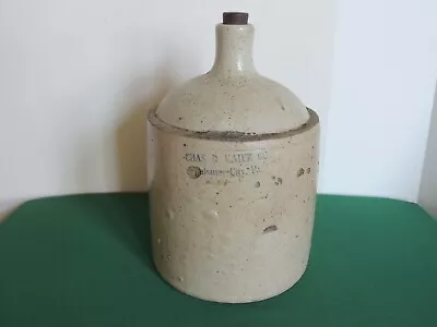 Antique Chas D Kaier Co. 2 Gallon Stoneware Jug Mahanoy City Pa. Crock • $179