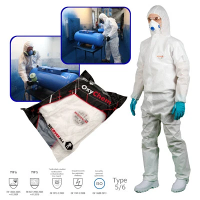 £7.99 • Buy Disposable Coverall Type 5/6 Paper Overall White Boiler Spray Suit (Choose Size)