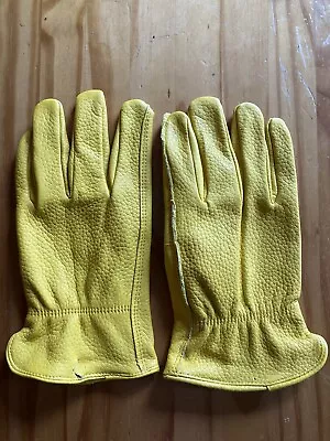 Deer Skin Leather Gloves Natural Unlined Men's -  Large • $8