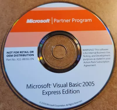 Microsoft Visual Basic 2005 Express Edition X11-88361 EN CD • $5