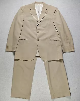 Burberry London Suit Men's 44 US 54 EU Jacket 34 X 31 Pants Beige Vintage Italy • $64.96