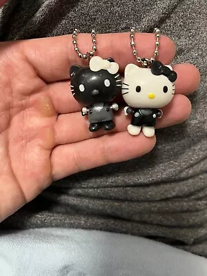 Sanrio Hello Kitty Monochrome Bobblehead Keychains Vintage 2x • $15