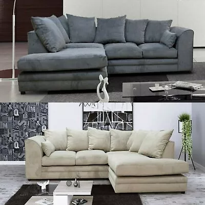 Grey Corner Sofa Kensington Left Hand Right Hand  Fabric 3 Seater 2 Seater • £249