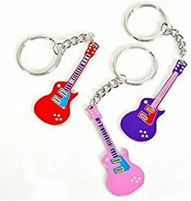 12 Guitar Keychains Rock N Roll Music Birthday Novelty Gift Party Favors • $6.98