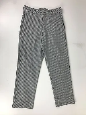 Le Chef Uniform Pants Size 3.5 6 8 Black White Check Straight Leg Pockets • £11.16