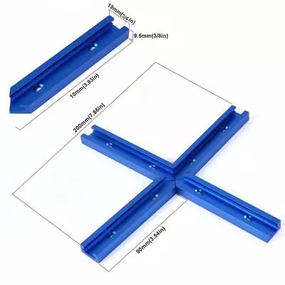 Blue T Track Aluminum Intersection Kit Double-Cut Profile Universal 16PCS 4 Sets • $34.99