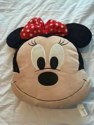 Disney Store 3D Minnie Mouse Large Plush Cushion Pillow Soft Toy H18  • £6