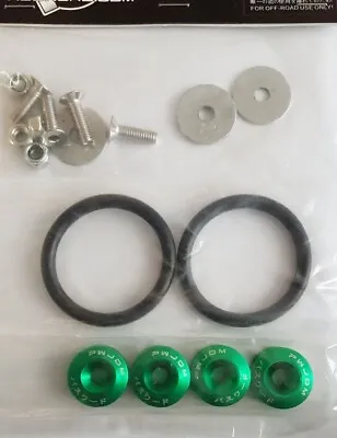 Green JDM Quick Release Bumper Fender Trunk Fastener Screw Bolt Loop Ring Kit • $10.16