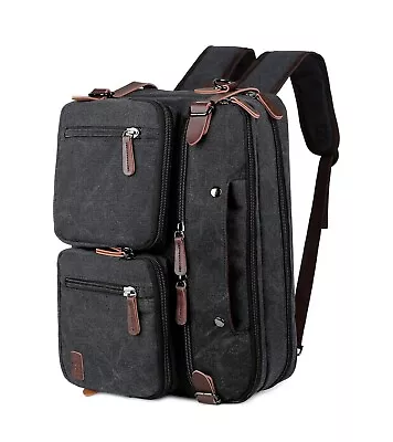 Convertible Briefcase Backpack 17 Inch Laptop Bag Case Business Briefcase HB-22 • $39.99