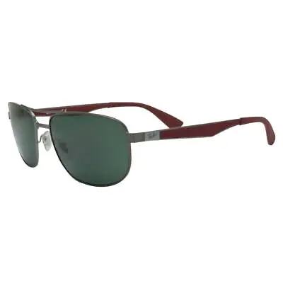$139.99 • Buy Ray Ban RB 3528 190/71 58 Gunmetal Red Metal Frame Green Lens Mens Sunglasses .
