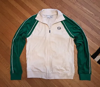 SERGIO TACCHINI ReTrO TRACK TOP JACKET L Green & Cream Terry Cloth VinTagE  • $149.99