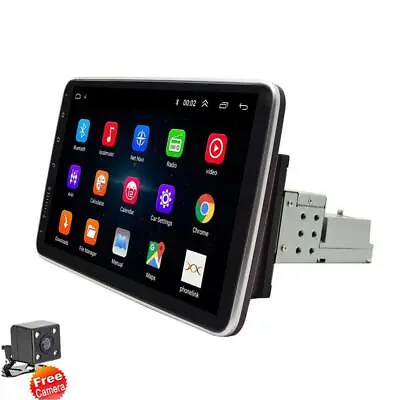 1DIN Rotatable 10.1'' Android 9.1 Touch Screen Car Stereo Radio GPS Wifi &Camera • $369.47