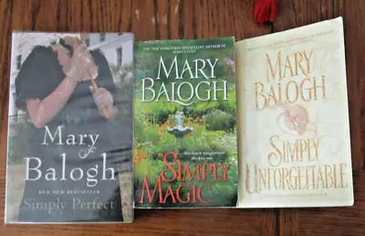 3 Historical Romance Book Lot By Mary Balogh-Simply Unforgettable Perfect Magic • $9.99