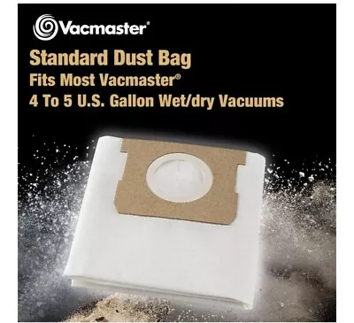 $11.99 • Buy New 3 Pk Vacmaster 4-5 Gallon Standard Vacuum Dry Dust Bags Shop-Vac Fits Most