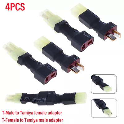 4xRC Battery Wireless Connector Deans T Plug To Mini Tamiya Female Male Adapter • $12.88