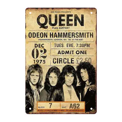 Queen Concert Repro Vintage Metal Tin Sign Ad • $15.95