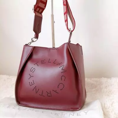 Stella McCartney Crossbody Bag Shoulder Bag Stella Logo Bordeaux Leather Red • $299.89