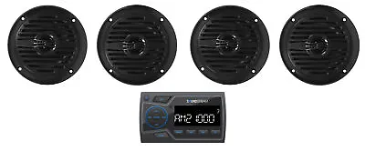 $139.80 • Buy Soundstream MHU-32 Marine Boat ATV/UTV Bluetooth Receiver+(4) Black 4  Speakers