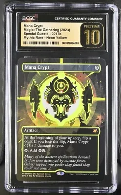 MTG Mana Crypt 0017b SPG Neon Yellow Foil Graded CGC 10 Pristine • $590