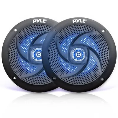 Pyle 5.25  180W Low-Profile Marine Speakers W/ LED Lights & Waterproof PLMRS53BL • $45.99