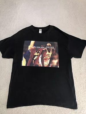 Michael Jordan Kobe Bryant T Shirt Men’s XL Graphic Tee Legends Forever Black P5 • $18.85