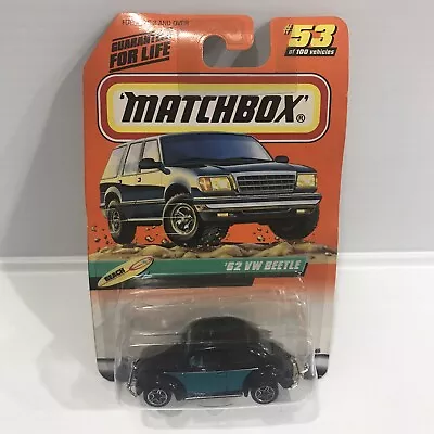 1999 Matchbox Black/aqua '62 VW BEETLE 53/100 Moc BEACH  • $4.99