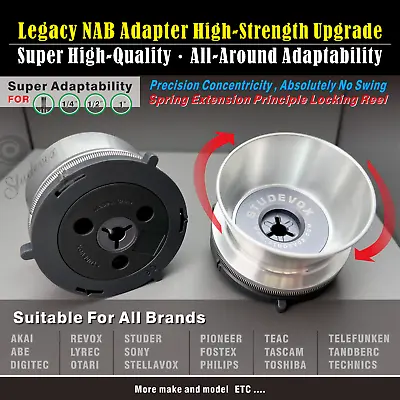 🦘 2 X NEW Silvery NAB Adapter Reel To Reel Tape Recorders STUDER REVOX AKAI • $112