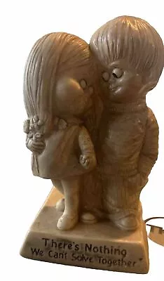 R & W Berries Co Couple Gazing Eyes Figurine 1970 Theres Nothing We Cant Solve • $11.99