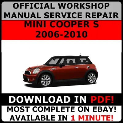 # OFFICIAL WORKSHOP Service Repair MANUAL For MINI COOPER S 2006-2010  # • $13.63