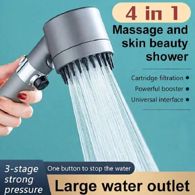 Massage And Skin Beauty Multifunctional Shower Head 3-mode Handheld Shower Head • £6.99