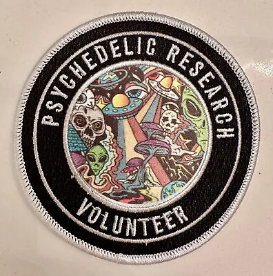 Psychedelic Research Crew Iron On Sew On Patch 3” • $10