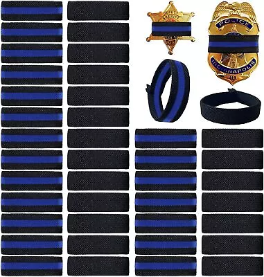 40 Pack 1/2  Police Mourning Band Stripe Police Officer Badge Shield Funeral • $18.49