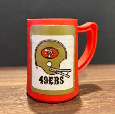 Vintage 1980s NFL San Francisco 49ers Football Red Plastic Mini Gum Mug • $8