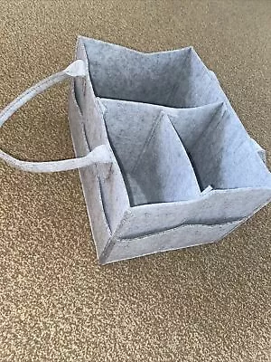 Grey Felt Portable Storage Caddy  Nappy Bag • £4