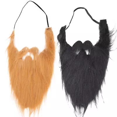 Stimulated Fake Beard Funny False Moustache Whiskers Facial Hair For Hallowe AUS • £7.75