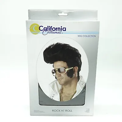 Rock And Roll Black Wig 50's-60's Men Costume Accessory Sideburns Elvis Style • $21.99