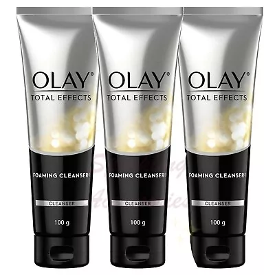 $26.41 • Buy NEW 3 X 100g Olay Total Effects Foaming Facial Cleanser Gentle & Non Comedogenic