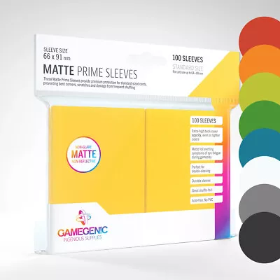 Gamegenic Colour TCG Sleeves | Matt Finish Prime MTG Card Sleeves 100 Pack • £9.99