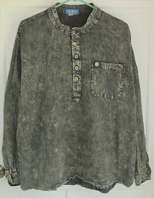 Mexicali Blues Men's Henley Green Kavi Kapasa Nehru Pullover Shirt Size M • $24