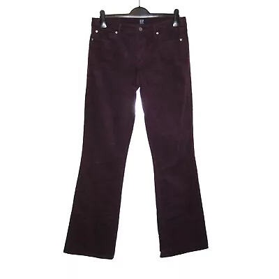 GAP Trousers Corduroy Bootcut Mid Rise Cotton Purple 29  Tall (UK 12-14) • £8.90