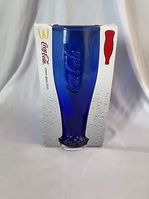 McDonald's 2013 Japan Coca Cola Crown Cobalt Blue Upside Down Glass Limited • $9