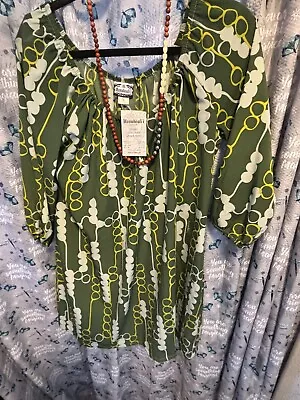 Manuhealii Hi’lel Collection Women’s Vintage Aloha Flow Sleeve Top Size L NWT • $89.99